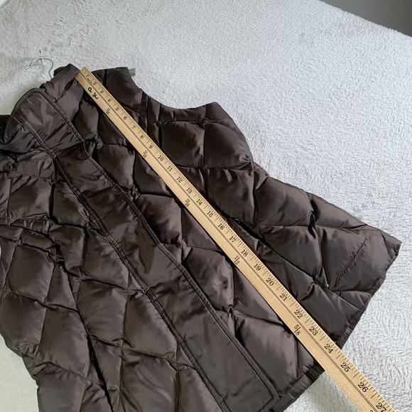 Eddie Bauer Vest Womens Medium Brown Goose Down Quilted Puffer Zip Insulated - Picture 3 of 10
